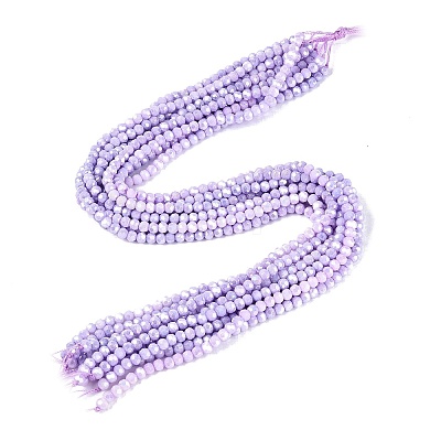 Anti-Tarnish Electroplate Glass Beads Strands EGLA-ZX010-4mm-08-1