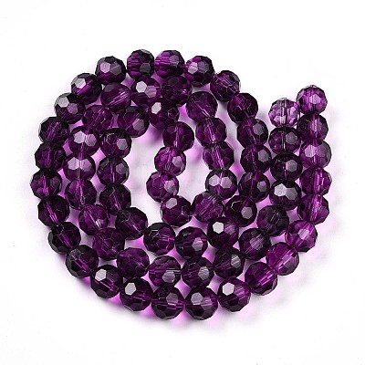 Baking Paint Transparent Glass Beads Strands DGLA-A035-T10mm-A09-1