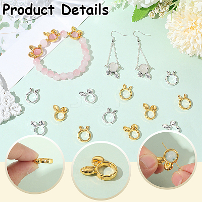 80Pcs 4 Styles Alloy Bead Frame FIND-SC0017-78-1