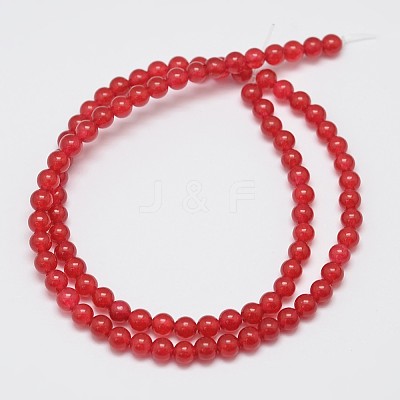 Natural & Dyed Malaysia Jade Bead Strands G-A146-4mm-A02-1