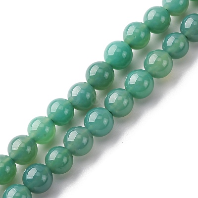 Natural Green Onyx Agate(Dyed & Heated) Beads Strands G-K393-A03-6mm-1