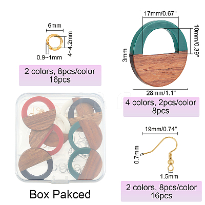 DIY Walnut Wooden Dangle Earring Making Kits DIY-OC0006-69-1