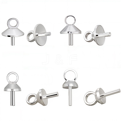 200Pcs 4 Styles Brass Peg Bails KK-BBC0020-76-1