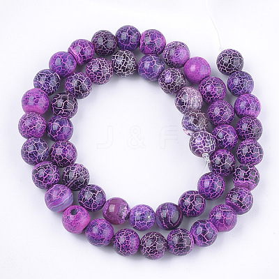 Natural Fire Crackle Agate Beads Strands G-T125-22C-1
