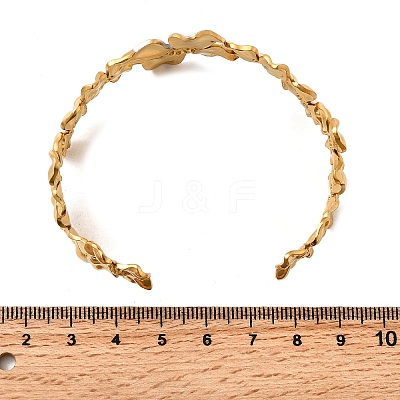 304 Stainless Steel Cuff Bangles for Women BJEW-F509-03E-G-1