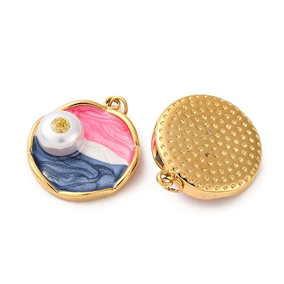 304 Stainless Steel Enamel Pendants STAS-U061-44G-1