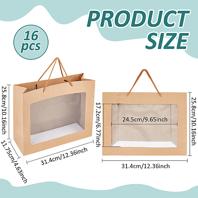 Kraft Paper Gift Bags ABAG-WH0044-63B-1