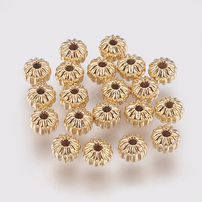 Brass Corrugated Beads X-KK-S314-4mm-13G-1