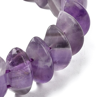 Bicone Natural Amethyst Beads Stretch Bracelets for Women Men BJEW-C097-05A-1