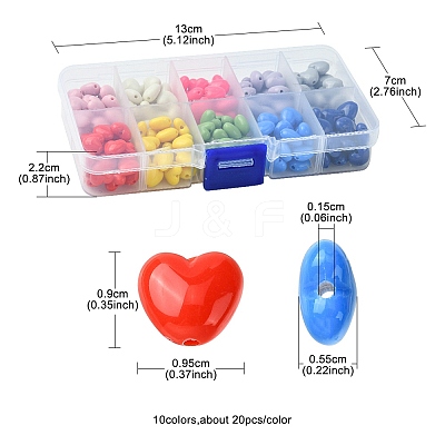 200Pcs 10 Colors Opaque Acrylic Beads OACR-FS0001-44-1