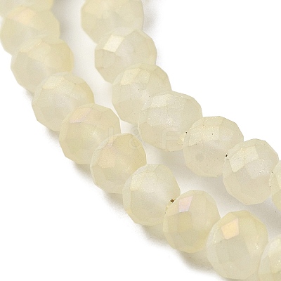 Full Rainbow Plated Faceted Rondelle Glass Beads Strands EGLA-J054-4x3mm-FR06-1
