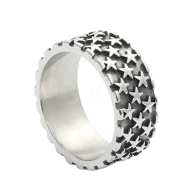 Punk Style 304 Stainless Steel Finger Rings for Men FS-WG83721-02-1