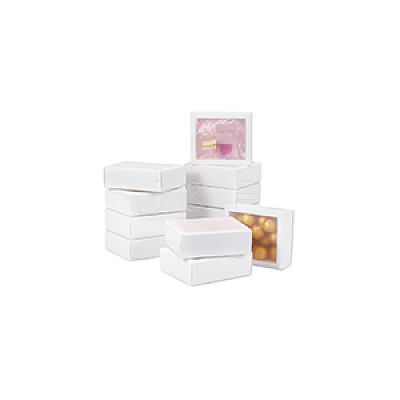 Cardboard Drawer Gift Storage Boxes with Clear Cover CON-WH0092-72B-01-1