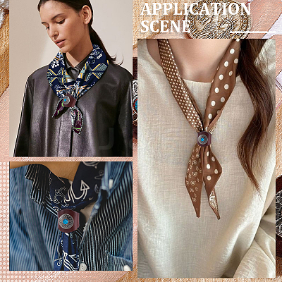 Flower Imitation Leather Scarf Clips AJEW-WH20001-16A-01-1