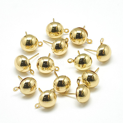 Brass Stud Earring Findings X-KK-T032-004G-1