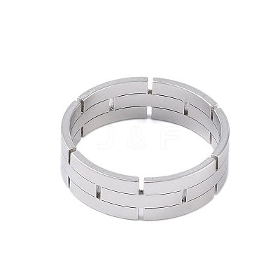 Non-Tarnish 304 Stainless Steel Chain Shape Finger Ring RJEW-C084-01C-P-1