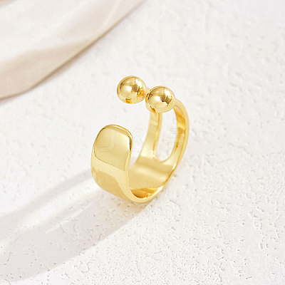 Real 18K Gold Plated Brass Open Cuff Rings XT2727-3-1