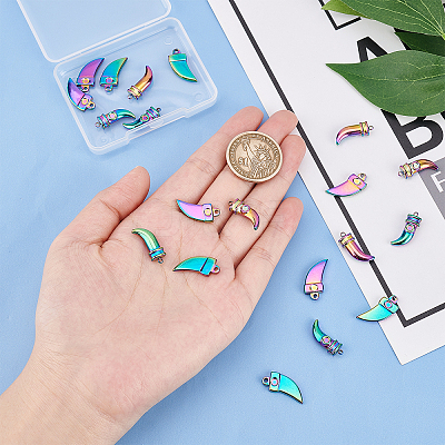20Pcs 2 Style 201 Stainless Steel Pendants STAS-DC0010-29-1