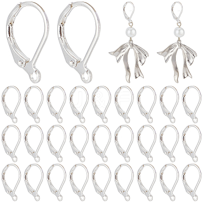 Brass Leverback Earring Findings KK-CN0003-07A-S-1
