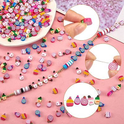 320Pcs 8 Styles Handmade Polymer Clay Beads CLAY-SZ0001-81-1