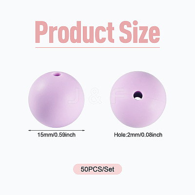 50Pcs Food Grade Eco-Friendly Silicone Beads SIL-TADJ0001-03C-1