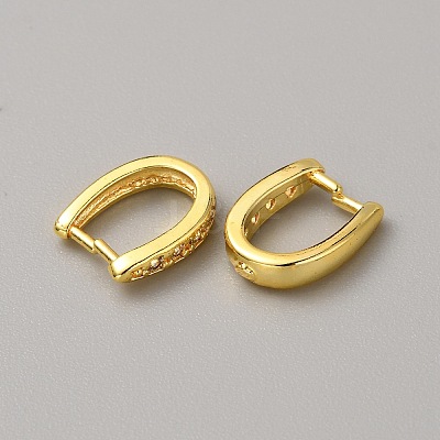 Brass Micro Pave Clear Cubic Zirconia Snap on Bails ZIRC-WH0004-06G-1