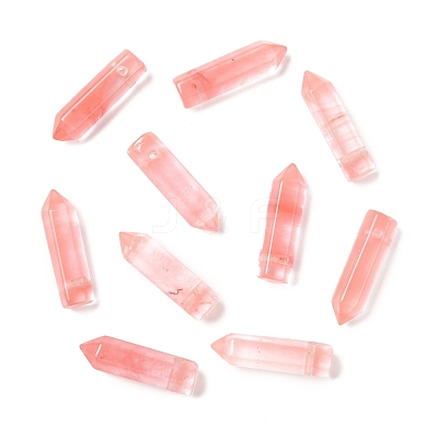 Watermelon Stone Glass Pointed Pendants G-D460-01R-1