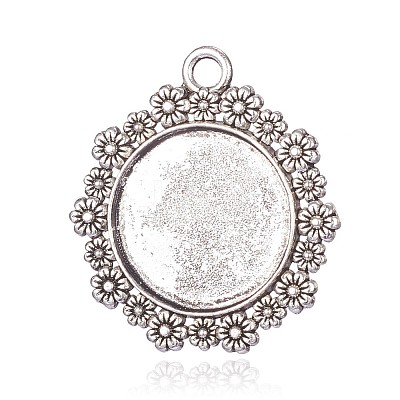 Tibetan Style Alloy Pendant Cabochon Settings PALLOY-G117-03AS-1
