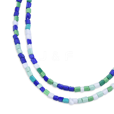 Opaque Spray Painted Glass Bead Strands GLAA-N047-05C-1