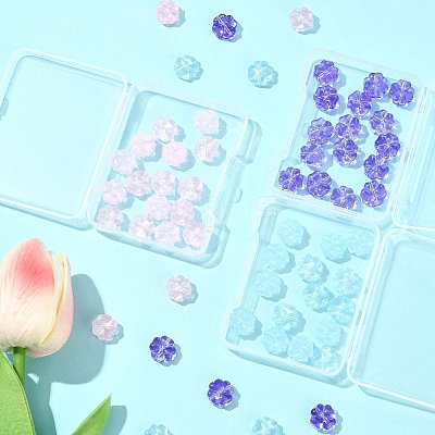 20Pcs Transparent Spray Painted Glass Beads GLAA-FS0002-40A-1