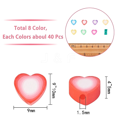 320Pcs 8 Colors Handmade Polymer Clay Beads CLAY-SZ0001-83-1