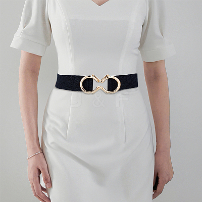 4Pcs 4 Colors Polyester Elastic Corset Belts with Alloy Ring Buckle AJEW-GO0001-40-1