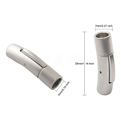 Tarnish Resistant Matte Column 304 Stainless Steel Bayonet Clasps STAS-N014-31-5mm-A-1