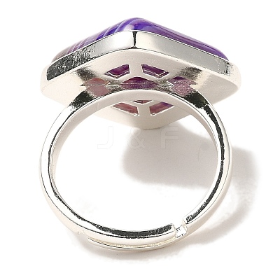 Natural Banded Agate Adjustable Rings RJEW-H240-01S-11-1