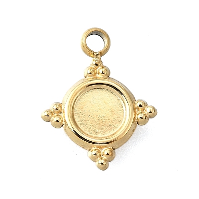 304 Stainless Steel Pendant Cabochon Settings STAS-H233-29G-1