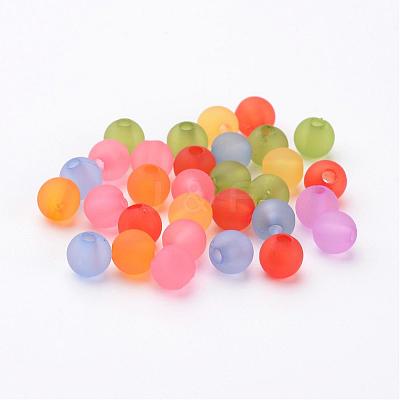 Transparent Frosted Acrylic Beads X-PL723M-1