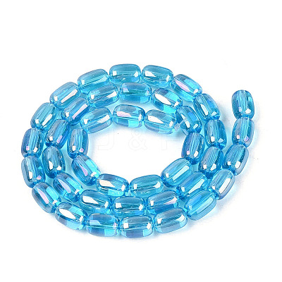 Electroplate Transparent Glass Beads Strands EGLA-Q132-03B-A03-1