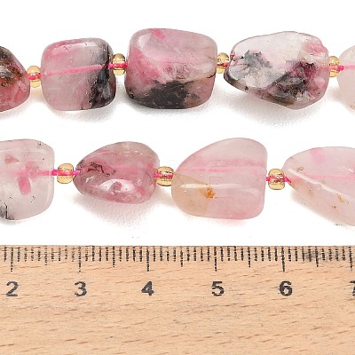 Raw Rough Natural Thulite Beads Strands G-A322-C14-01-1