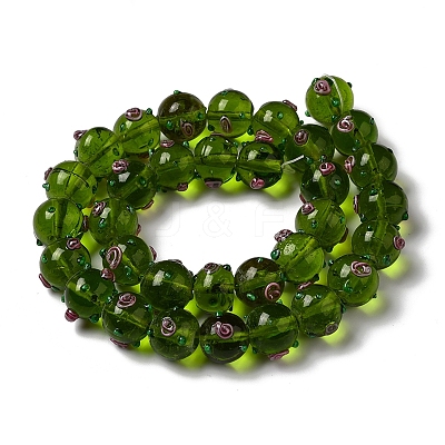 Handmade Bumpy Lampwork Beads Strands LAMP-K037-16B-1