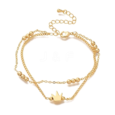Multi-strand Brass Bracelets BJEW-L696-002G-1