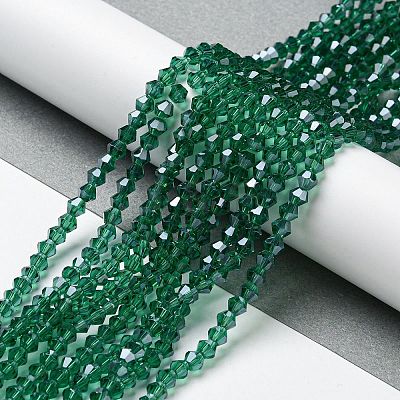 Transparent Electroplate Glass Beads Strands GLAA-F029-3mm-C10-1