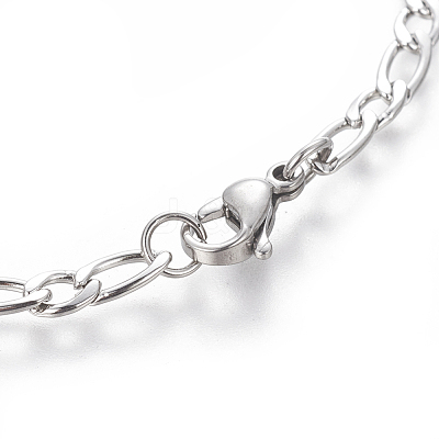 Tarnish Resistant 304 Stainless Steel Figaro Chain Bracelets BJEW-E369-10P-1