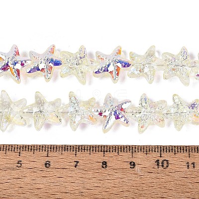 Electroplate Transparent Glass Beads Strands EGLA-Q136-01A-03-1