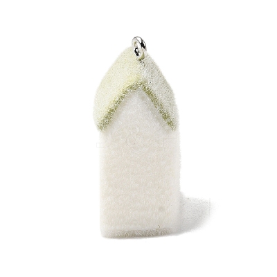 Flocky Opaque Resin Pendants RESI-F062-02F-1