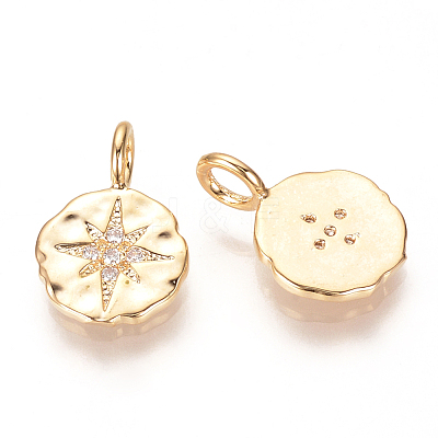 Brass Micro Pave Cubic Zirconia Charms ZIRC-R015-105G-1
