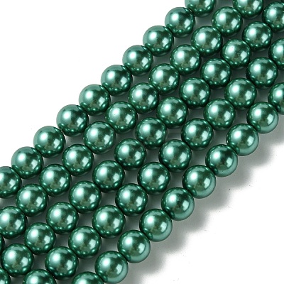 Eco-Friendly Dyed  Glass Pearl Round Bead Strands HY-A002-8mm-RB118-1