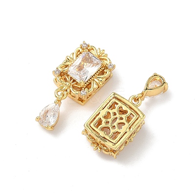 Brass Micro Pave Cubic Zirconia Beads KK-Z139-03G-02-1