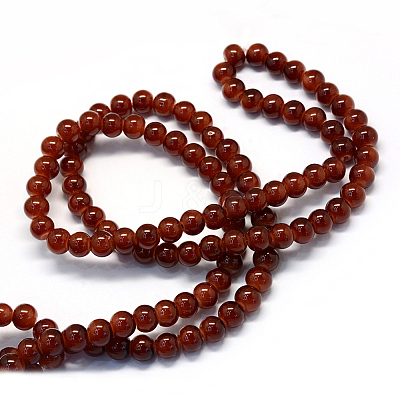 Baking Paint Imitation Jade Glass Round Bead Strands LS-DGLA-Q021-8mm-11-1