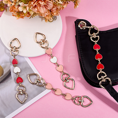 4Pcs 4 Colors Alloy Enamel Purse Strap Extenders FIND-BBC0002-46A-1