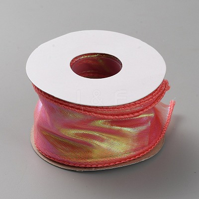 Rainbow Iridescent Laser Polyester Ribbon OCOR-WH0086-78H-1